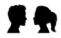 Man And Woman Face Silhouette. Face To Face Icon Ã¢â¬â Vector